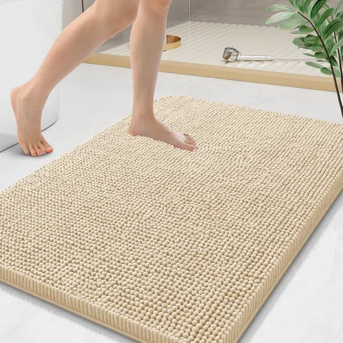 Vista 165 de Arotive Alfombras de baño de felpilla extrasuaves y absorbentes, de 24 x 16 pulgadas, lavables a máquina, parte trasera de goma antideslizante