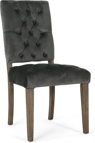 Vista 5 de Christopher Knight Home Carolina Velvet - Sillas de comedor, juego de 2 piezas, color carbón