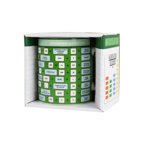 Vista 2 de Taza de café de atajo de hoja de cálculo Gift Republic, taza de hoja de cálculo de Excel, taza de geek de hoja de cálculo, taza divertida