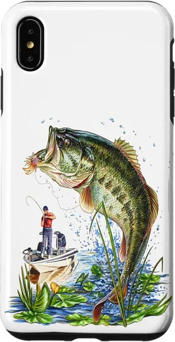 Vista 11 de Fishing Graphic Large Mouth Bass Fish - Fisherman Case for iPhone 17