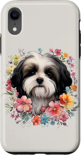 Vista 25 de Shih Tzu Mom Floral Dog Lover Vintage Flowers Cute Case for iPhone 17