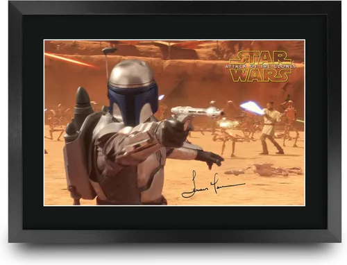 Vista 25 de HWC Trading Star Wars Episodio 1 La Amenaza Fantasma Regalos Presentación Impresa Autografiada Montaje para Fans de Recuerdos de Películas - 16" x