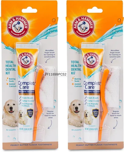 Vista 12 de Arm & Hammer Complete Care - Kit dental para perros, pasta de dientes enzimática para perros con sabor a pollo, cepillo de dientes y cepillo