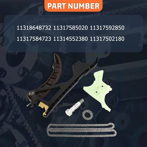 Vista 5 de 11318648732 11317502180 Kit de cadena de distribución del motor aplicado para 128i 125i 135i 325i 328i 335i 435i 525xi xDrive 640i 740i X3 X4 M2 M3