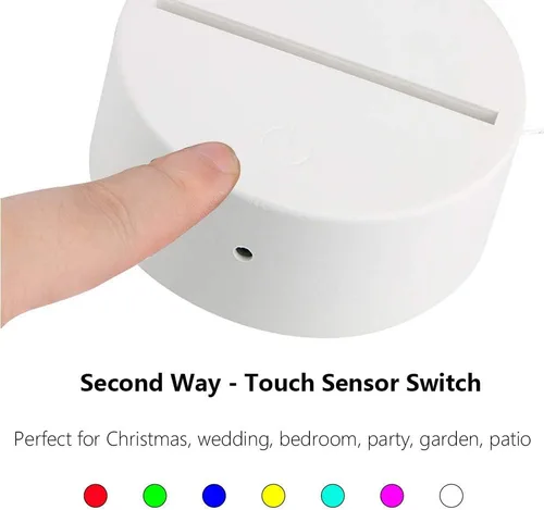 Vista 3 de Paquete de 4 bases de luz LED nocturna 3D, base LED de gran tamaño para acrílico, base de luz LED de 16 colores con control remoto y cable USB