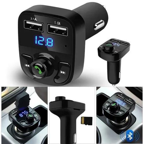 Vista 2 de Transmisor Bluetooth Carro Fm Reproductor Receptor Adaptador.