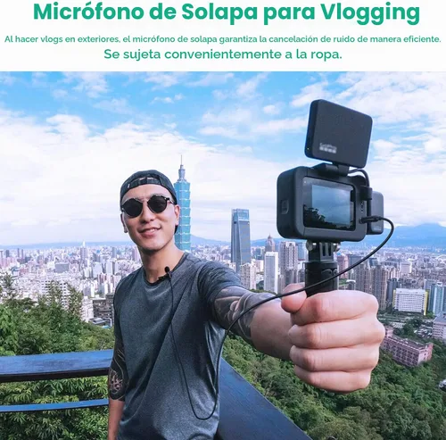 Vista 4 de weishan Media Mod Mic para GoPro HERO11 10 9 Black Action Camera, Micrófono de solapa Lavalier Clip-on Videomic Compatible con GoPro Pro Adaptador