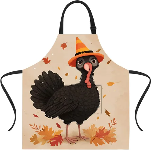Vista 12 de ANNA QUEEN Delantal de Feliz Navidad para mujeres y hombres con bolsillos, delantal de muñeco de nieve, delantal de cocina ajustable para cocinero