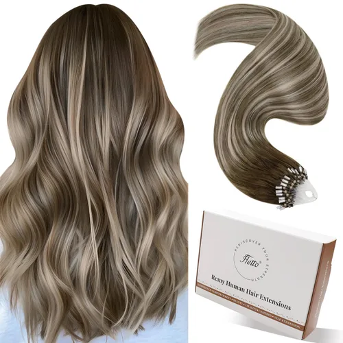Vista 68 de 【Descuento】Hetto - Extensiones de cabello con cinta adhesiva, 40g, extensiones de cabello humano, color rubio ceniza oscuro degradado a rubio medio