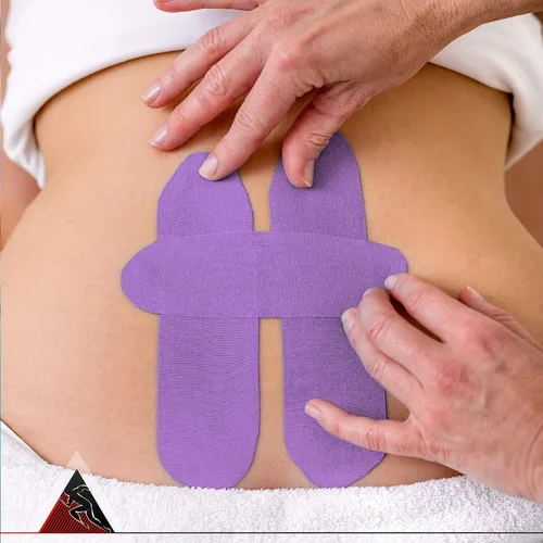 Vista 7 de Cinta de kinesiología, paquete de 2 rollos de fisio a granel para pieles sensibles. Cinta de terapia física K para rodilla, hombro, tobillo, muñeca