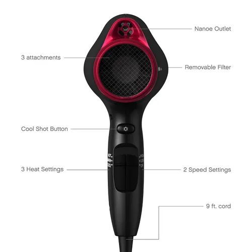 Vista 5 de Secador de cabello Panasonic EH-NA65-K., Rosado