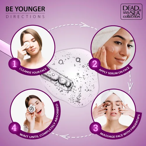 Vista 6 de Dead Sea Collection Suero para la cara con colágeno 3X, minerales del mar muerto y vitamina E, hidratante nutritivo antienvejecimiento