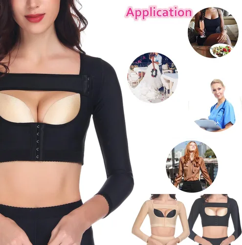 Vista 7 de Arm Shapewear Post Surgical Slimmer Compression Sleeves Posture Corrector Tops Arm Sleeves for Women