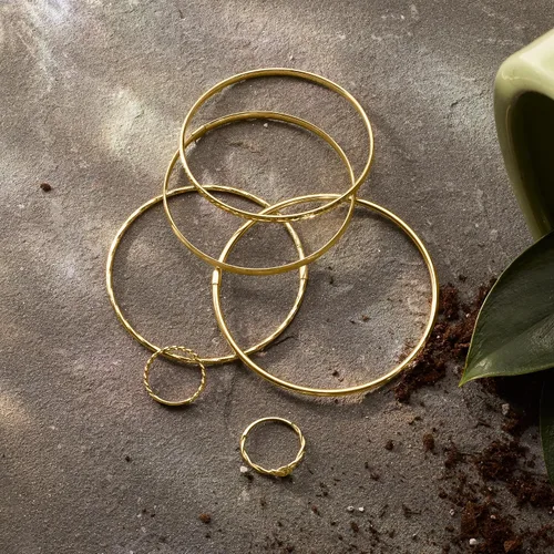 Vista 3 de Pulsera de oro amarillo italiano de 10 quilates Canaria