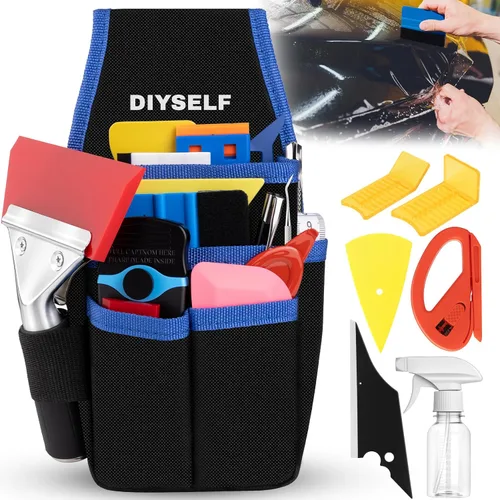 Vista 9 de DIYSELF Kit de tinte de ventana de 18 piezas, kit de herramientas de envoltura de vinilo, herramientas profesionales de tinte de ventanas