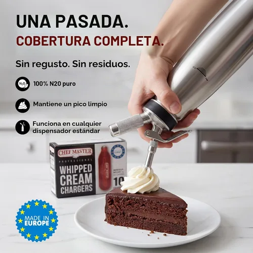 Vista 2 de Cargadores de crema batida Chef Master, paquete de 10
