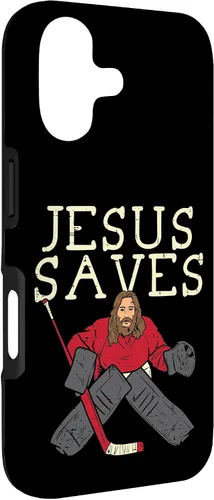 Vista 3 de Jesus Save Ice Hockey Goalie Religious Christian Goaltender Case for iPhone 17
