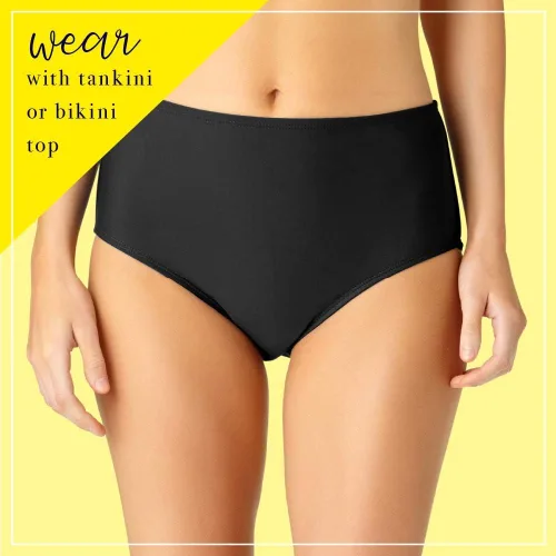 Vista 4 de Catalina - Bikini de cintura alta, parte inferior de bikini, traje de baño para mujer