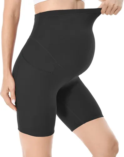 Vista 2 de V VOCNI Maternity Biker Shorts Over The Belly Women's Bike Shorts Athletic Workout Yoga Walking Shorts