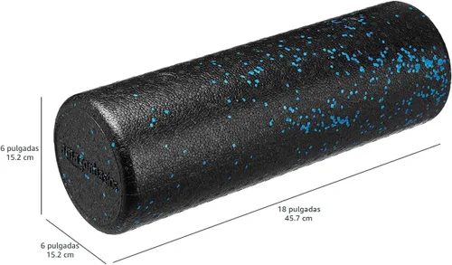 Vista 5 de Amazon Basics Rodillo de espuma de alta densidad para ejercicio y recuperación, 18 pulgadas, moteado azul