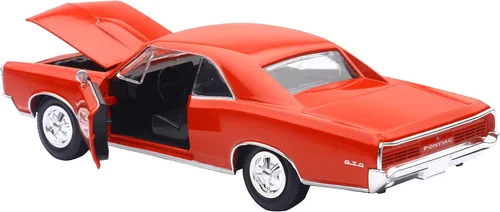 Vista 4 de Nuevo Ray 71853A 1966 Pontiac GTO Rojo 1/25 Diecast Model Car