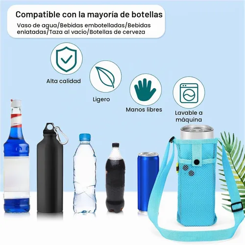 Vista 4 de 8 soportes para botellas con malla de correa, 7.4 x 3.5 pulgadas, colores Colores brillantes