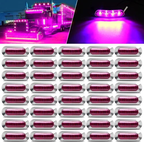 Vista 10 de ALFU 40 PCS Luces LED Ámbar DC 12-24V para Remolque, Luces Marcadoras Laterales Delanteras Traseras de Posición con Bisel Cromado para Remolque