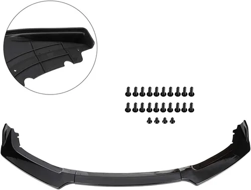 Vista 7 de OCPTY 3 alerones de parachoques delantero de coche negro brillante para Honda Civic 2016-2020