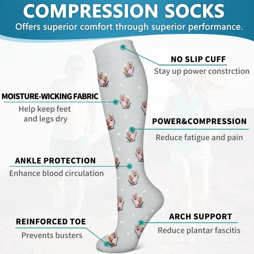 Vista 78 de Bluemaple 6 Pack Copper Compression Socks for Women and Men Circulation-Best Support for Medical, Running,Nursing,Athletic