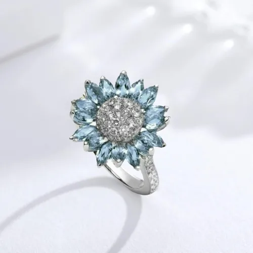 Vista 54 de Iumer - Anillo de zircón de dos piezas con incrustaciones de diamantes de imitación artificiales para mujer, talla 6-10.