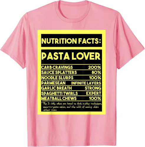 Vista 75 de Pasta Lover Nutrition Facts: The Ultimate Carb Connoisseur's T-Shirt Negro