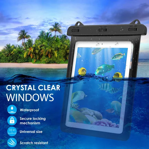 Vista 3 de MoKo Funda impermeable para tableta, bolsa IPX8 para dispositivos de hasta 10,2 pulgadas Compatible con iPad Mini 6, iPad 9, iPad 9.7 6/5/4/3/2