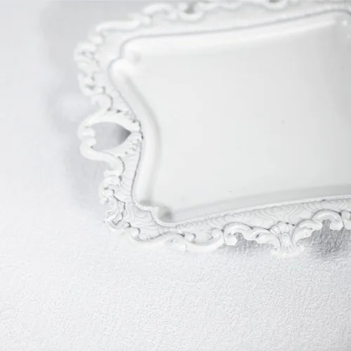 Vista 5 de Funly mee Pequeño plato antiguo baratija bandeja de joyería vintage, soporte de anillo (blanco)