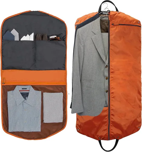 Vista 2 de DEGELER portatrajes para viajes - Bolsa para tajes de negocios para profesionales que disfrutan el estilo de viaje sin esfuerzo, Anaranjado)