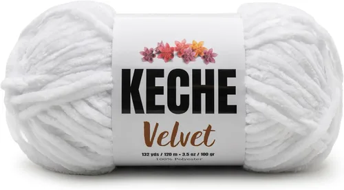 Vista 150 de Keche Hilo para ganchillo, hilo de terciopelo, chenilla suave, manta de bebé voluminosa amigurumi Yarn 3.53 oz (132 yardas) - Arona