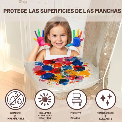 Vista 2 de Evelots Funda para silla de comedor/cocina, 2 unidades, vinilo de PVC transparente resistente, sin polvo, derrames, pelo de mascotas, garras
