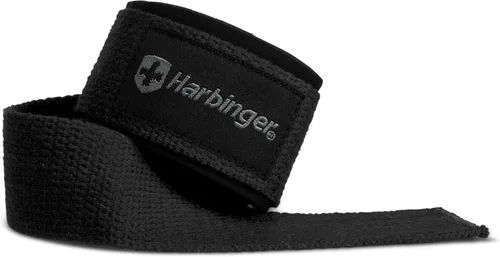 Vista 4 de Correas de levantamiento acolchadas de algodón Harbinger - Almohadillas de muñeca Neotek suaves y de apoyo - 54.6 cm de longitud, 3.8 cm de ancho