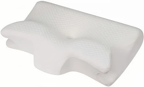 Vista 11 de Almohada ergonómica de espuma viscoelástica cervical, almohada ortopédica de cuello de ángulo dorado de 15° para aliviar el dolor de cuello Gris