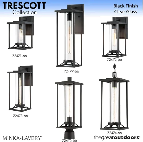 Vista 7 de Minka Lavery Farmhouse 72473-66 Trescott - Farol de pared exterior para exteriores, 1 luz de 60 vatios, color negro