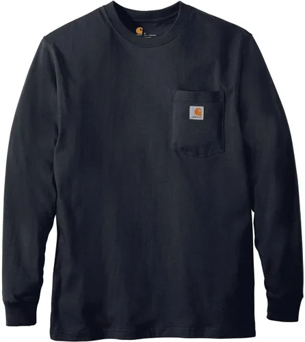Vista 5 de Carhartt Camiseta de trabajo de manga larga con bolsillo para hombre Negro