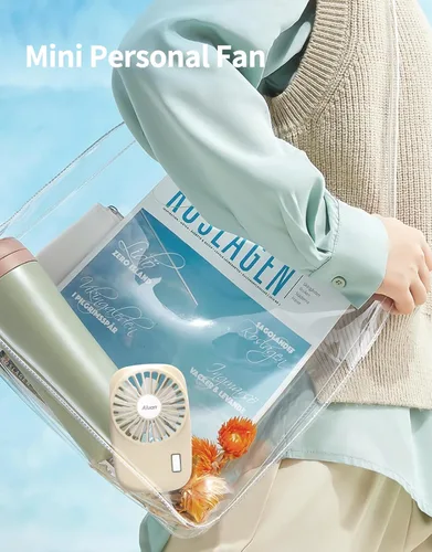 Vista 3 de Aluan Miniventilador de mano, potente, pequeño, personal, portátil, velocidad ajustable, USB, recargable, ventilador de pestañas para niños, niñas