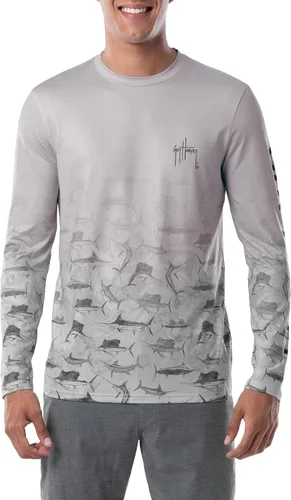 Vista 10 de Guy Harvey Camisa de manga larga para hombre con protección solar UPF 50+ Cristal de playa