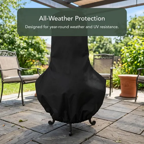 Vista 3 de Covermates Funda para Chimenea - Poliéster Resistente a la Intemperie, Cordón Ajustable, Dobladillo Elástico, para Parrilla y Calefacción, 24
