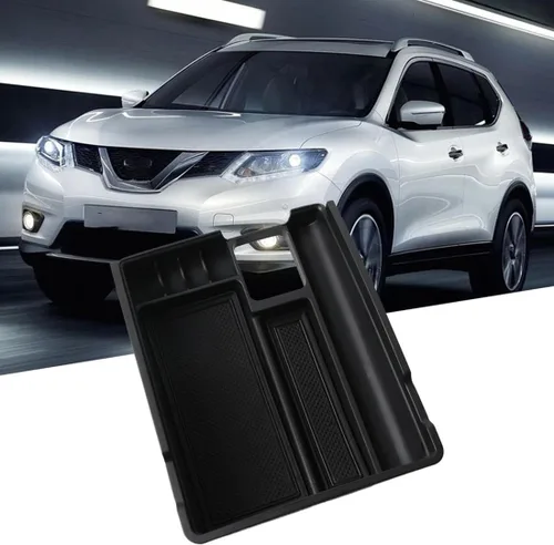 Vista 3 de MadLoN Compatible con Nissan X-Trail T32 Rogue 2014-2020, organizador de consola central, organizador de consola de auto antideslizante, fácil