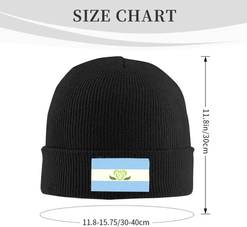 Vista 3 de Achillean Pride Flag LGBTQ Thickened Warm High Elastic Knitted Woolen Hat African Style with Stylish Personality Print Black