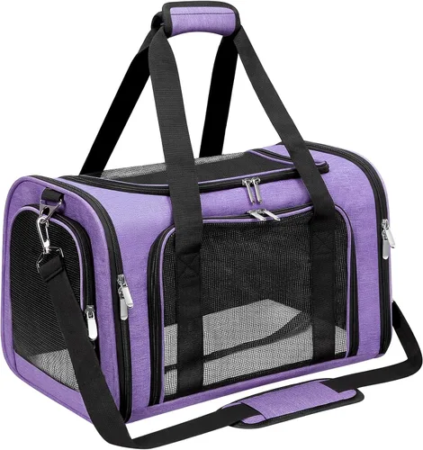 Vista 9 de Transportador de lados suaves para gatos/perros/mascotas, transportadores de viaje plegables para mascotas para gatos grandes/perros pequeños