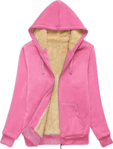 Vista 11 de SWISSWELL - Sudaderas con capucha para mujer, suéter de invierno con forro de vellón, con cremallera completa, forro de sherpa grueso Negro