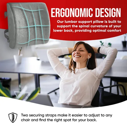 Vista 7 de FORTEM Cojín para asiento de silla (terciopelo, gris) + soporte lumbar