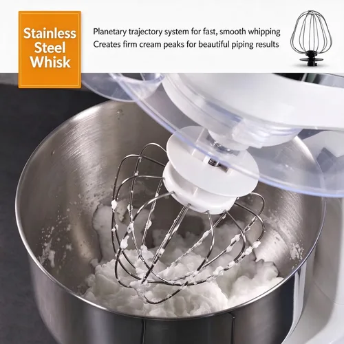 Vista 5 de 1500W Stand Mixer, 6-Speed Kitchen Mixer with Dough Hook, Whisk & Beater Black