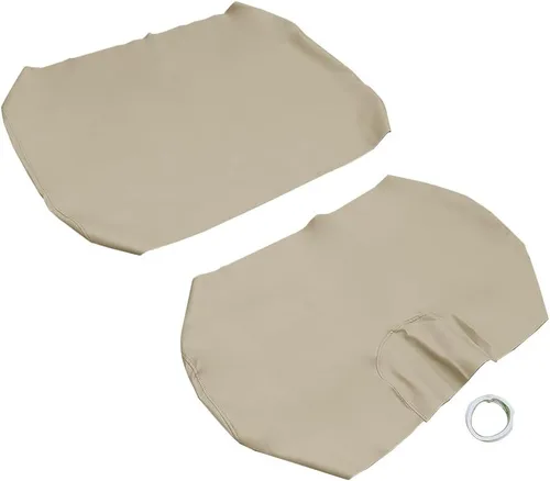 Vista 8 de Juego de fundas de asiento delantero para carrito de golf E-Z-Go TXT, cuero de microfibra, beige Negro